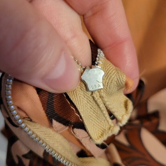 Vintage Sears Belted Sheath Dress with Lovely Brown Pattern - Picture 9 of 14